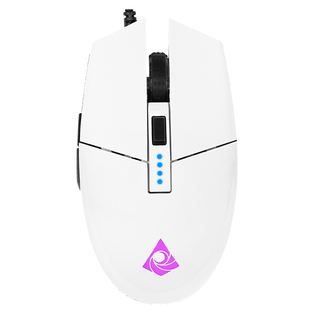 Mouse Gamer Munfrost Triton White Glossy / Óptico / USB / Sensor Pixart PWM 3360 / Iluminación ARGB / Hasta 12,000 DPIs / 6 botones