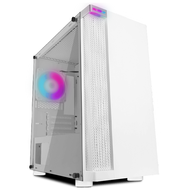 Gabinete Munfrost BAMBU White / Cristal templado / ARGB Sync / Controlador de ventiladores / Micro ATX - Mini ITX / 1 Ventilador ARGB incluido