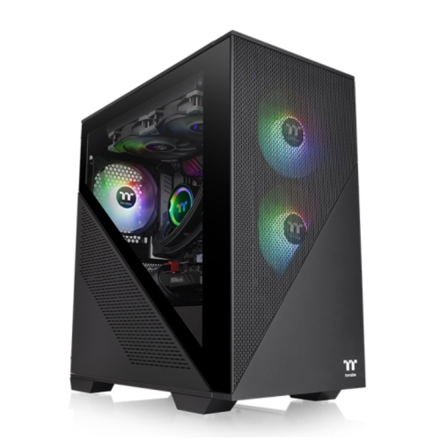 Gabinete Thermaltake Divider 170 TG ARGB / Micro-Tower, Micro-ATX/Mini-ITX / Cristal Templado / USB 3.0/2.0 / Sin Fuente / 2 Ventiladores ARGB Instalados / Negro / CA-1S4-00S1WN-00