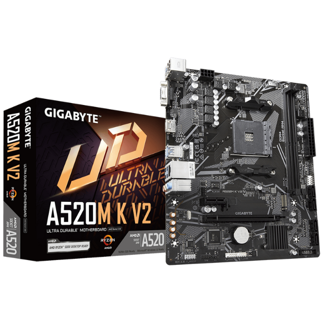 GIGABYTE Scheda Madre A520M K V2 - Supporta CPU AMD Ryzen Serie