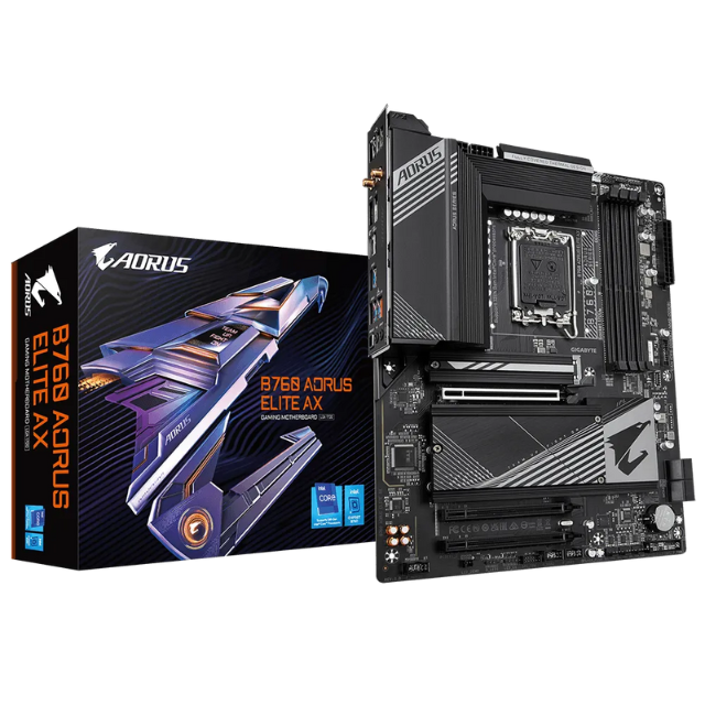 Tarjeta Madre Gigabyte ATX B760 AORUS ELITE AX / Socket LGA1700 / Intel B760 / HDMI / Up To 192GB DDR5 / B760 AORUS ELITE AX