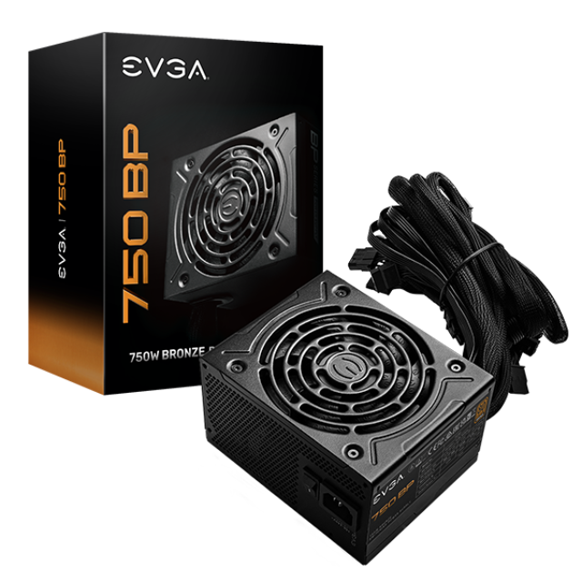 Fuente de poder 750W Certificación 80+ Bronze Evga 750 BP / 100-BP-0750-K1