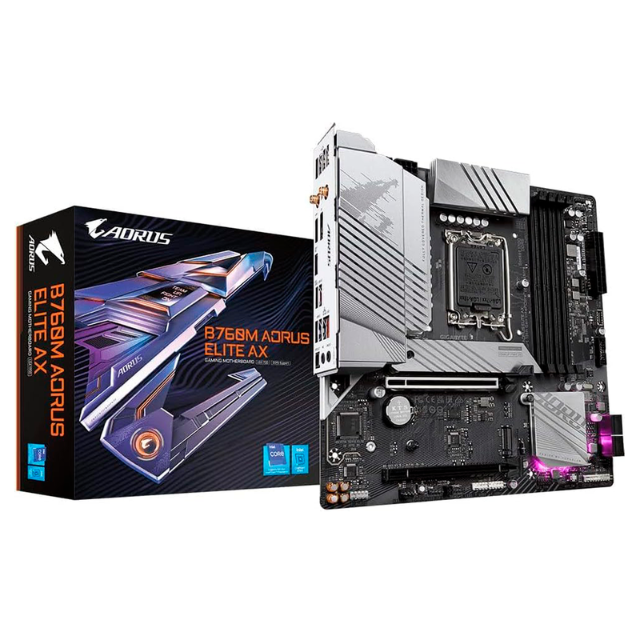 Tarjeta Madre Gigabyte B760M Aorus Elite AX / Socket LGA1700 / Up to 192GB DDR5 / B760M AORUS ELITE AX