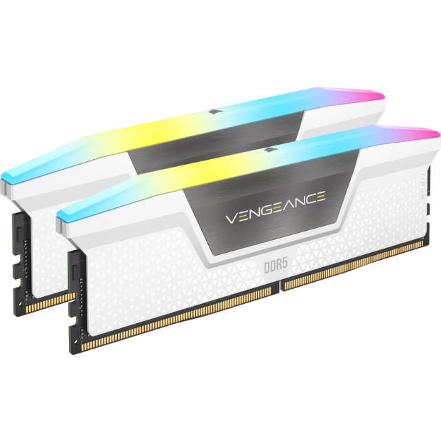 Memoria RAM Corsair Vengeance RGB DDR5 / 5600MHz / 32GB (2x16GB) / CL36 / XM / Blanco / CMH32GX5M2B5600C36WK