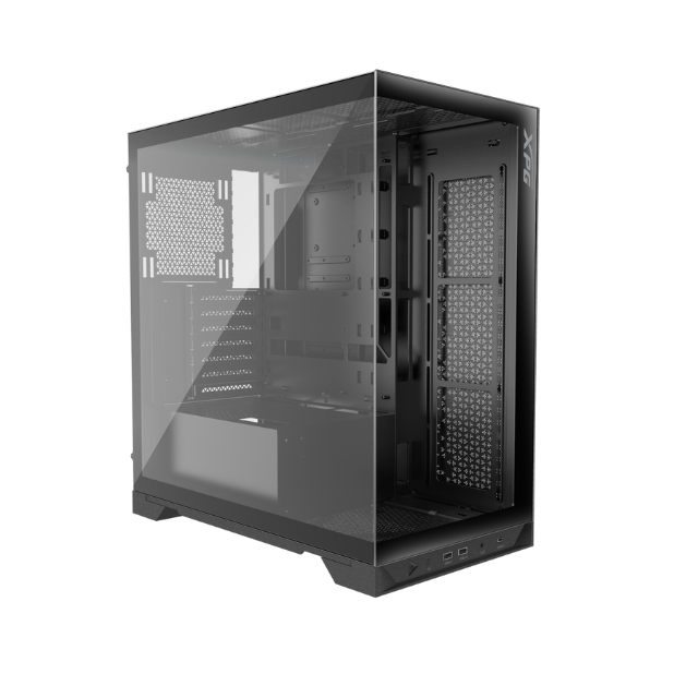 Gabinete XPG Invader X Black / Cristal Templado / ATX / USB 3.2 / Audio HD / Incluye 5 Ventiladores / INVADERXMT-BKCWW