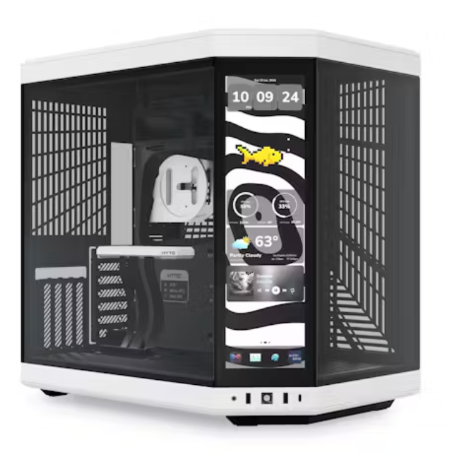 Gabinete Hyte Y70 Touch, Pantalla Touchscreen 4k/60Hz, Midtower, E-ATX, Blanco con Negro - CS-HYTE-Y70-BW-L