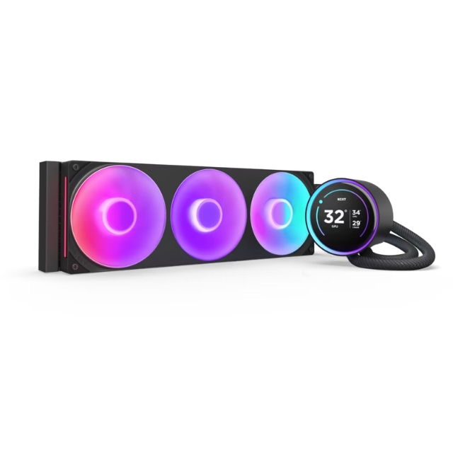 Enfriamiento Liquido NZXT Kraken Elite 360 RGB / 360mm / 1,200-2,800 ± 300RPM / Negro / Versión 2024 / RL-KR36E-B2 / 2024H7