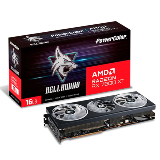 Tarjeta de Video PowerColor AMD Radeon RX 7800 XT Hellhound Spectral OC / 16GB 256-bit GDDR6 / PCI Express 4.0 / RX7800XT 16G-L/OC