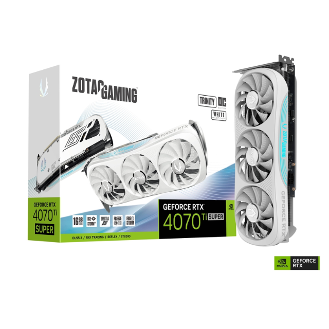 Tarjeta Video Zotac Gaming Geforce RTX 4070Ti SUPER TRINITY OC WHITE / 16GB GDDR6X / ZT-40730Q-10P