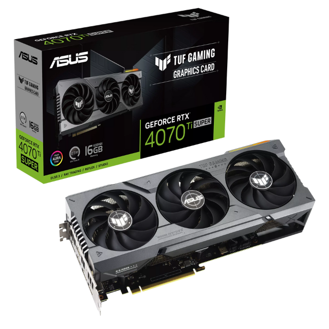 Tarjeta Video ASUS TUF Geforce RTX 4070 Ti SUPER 16GB OC / 16GB 256-bit GDDR6X / TUF-RTX4070TIS-O16G-GAMING