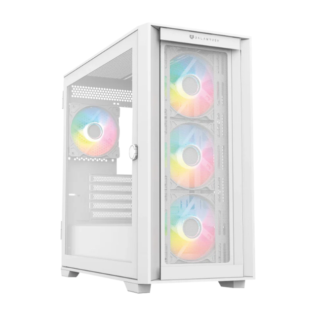 Gabinete Balam Rush Carbono Twin Mate 6000 / Midi-Tower, Micro-ATX/Mini-ITX / USB 3.0/2.0 / Sin Fuente / 4 Ventiladores RGB Instalados / Blanco / BR-938822