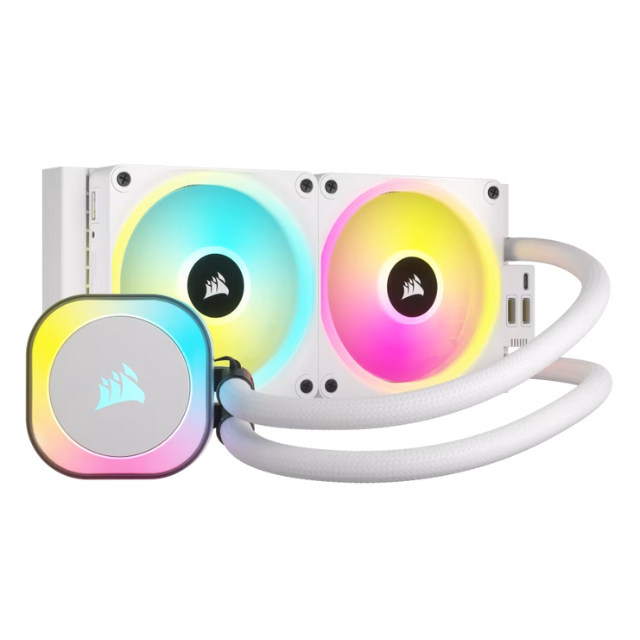 Enfriamiento Líquido Corsair H100i iCue Link RGB AIO 240 / 2x120mm / White / 480-2400 RPM / CW-9061005-WW