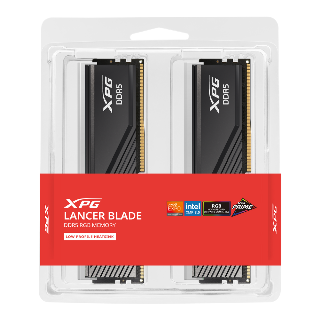 Memoria RAM XPG Lancer Blade RGB DDR5 / 6000MHz / 2x24GB / ECC / CL30 / XMP / Negro / AX5U6000C3024G-DTLABRBK/