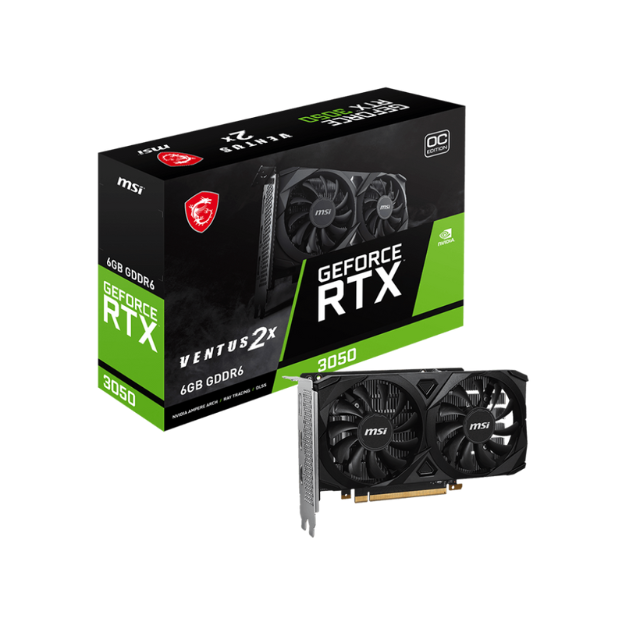 Tarjeta de Video Nvidia GeForce RTX 3050/ 6GB GDDR6 / MSI VENTUS 2X OC / 912-V397-418