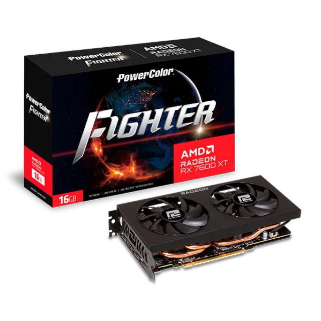 Tarjeta de Video Power Color Radeon Fighter RX 7600 XT / 16GB GDDR6 / HDMI 3xDP / AMD RDNA 3 / RX 7600 XT 16G-F