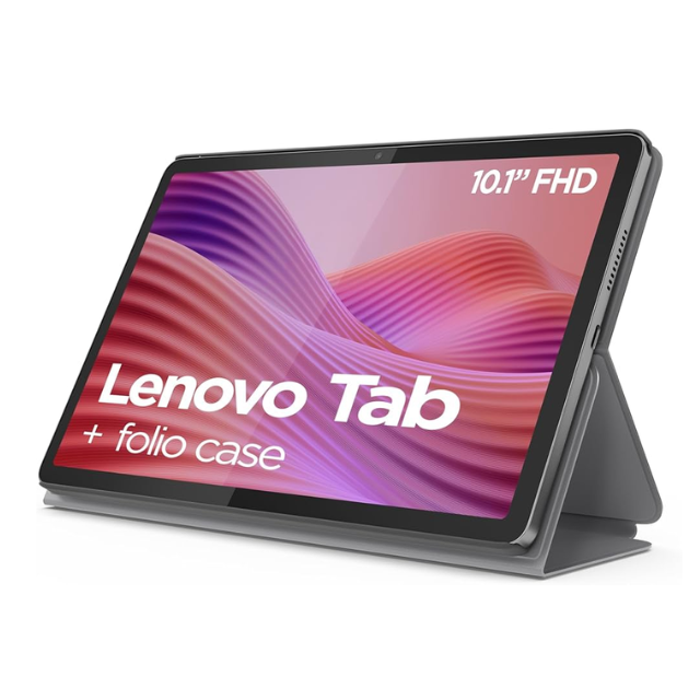 Tablet Lenovo M10, MediaTek Helio G85, Ram 4 GB, Android™ 14, 128 GB, 10.1 pulgadas, folio case y Lenovo® E310 Earbuds.