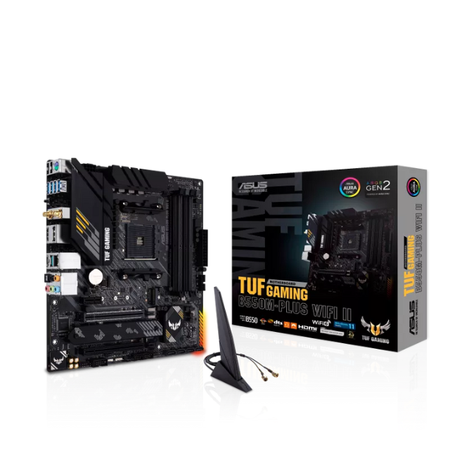 Tarjeta Madre ASUS Micro-ATX TUF GAMING B550M-PLUS WIFI II / Socket AM4 / AMD B550 / HDMI / 128GB DDR4 para AMD / TUF GAMING B550M-PLUS WIFI II