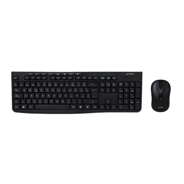 Combo 2 en 1 Inalambrico | Creator Prime MK225 | Teclado Clásico Multimedia + Mouse + 2.4 Mhz + 1600 DPI | Essential | Negro