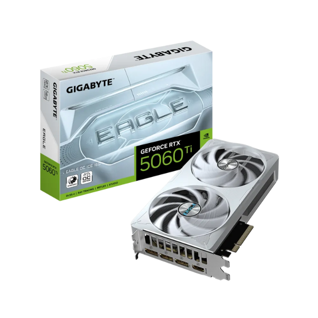 Tarjeta de Video GIGABYTE NVIDIA GeForce RTX 5060 Ti OC ICE / 16GB / 128-bit GDDR7 / PCI Express Gen 5 / GV-N506TEAGLEOC ICE-16GD