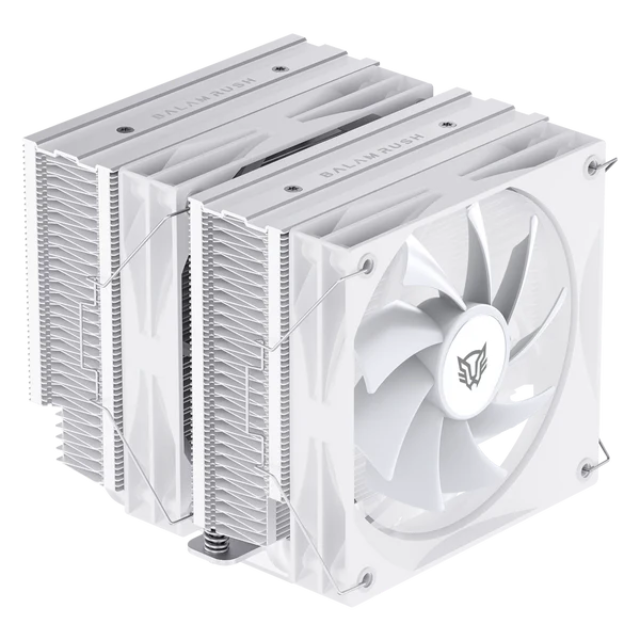 Enfriamiento de Aire | Heliux Expert HEX90 | Alto desempeño | 6 Pipas | TDP 295 W | Compatibilidad AMD + Intel | 2x Ven 120mm + Rodamiento Hidráulico + 0 - 2000 RPM + 88.8 CFM + 37.1 dB + PWM 4 Pin | Legend | Blanco