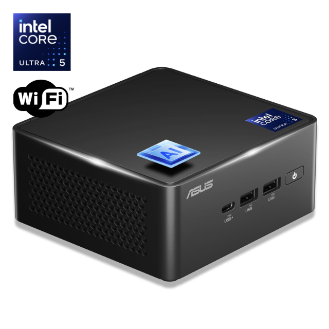 Mini Pc ASUS OPBG NUC 14 PRO / Intel Core Ultra 5 135H / 14 núcleos / 8GB RAM DDR5 / 500GB SSD NVME / Gráficos Intel ARC / WIFI / Bluetooth 