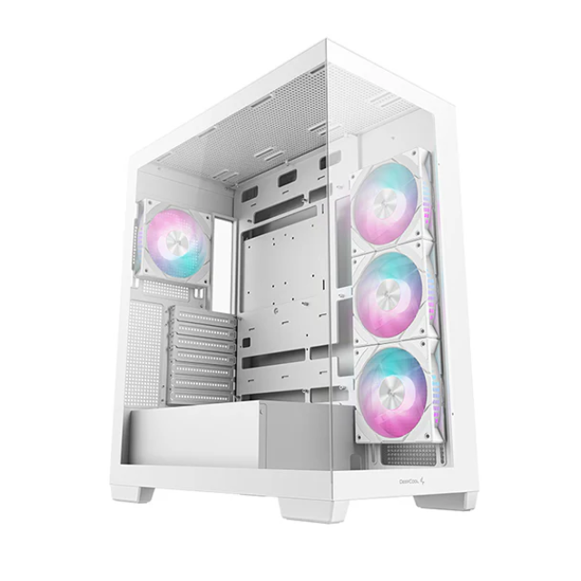 Gabinete DeepCool CG580 4F / Midi-Tower, ATX/Micro-ATX/Mini-ITX / USB 3.0 / Sin Fuente / 4 Ventiladores Instalados / Blanco / R-CG5802-WHADA4-G-1