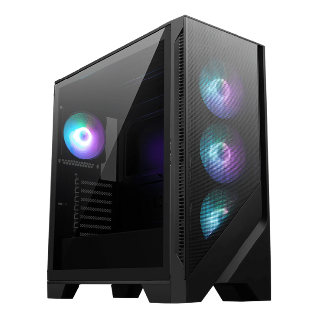 Gabinete MSI MAG FORGE 321R AIRFLOW / RGB / Midi-Tower, ATX/Micro-ATX/ITX / USB 3.2 / 4 Ventiladores ARGB Instalados / Negro / MAG FORGE 321R AIRFLOW