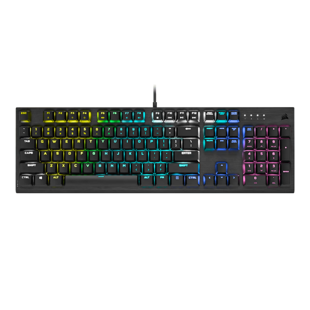 Teclado Mecánico Corsair K60 RGB PRO LOW PROFILE / Gamer / Switch Cherry MX / CH-910D018-NA