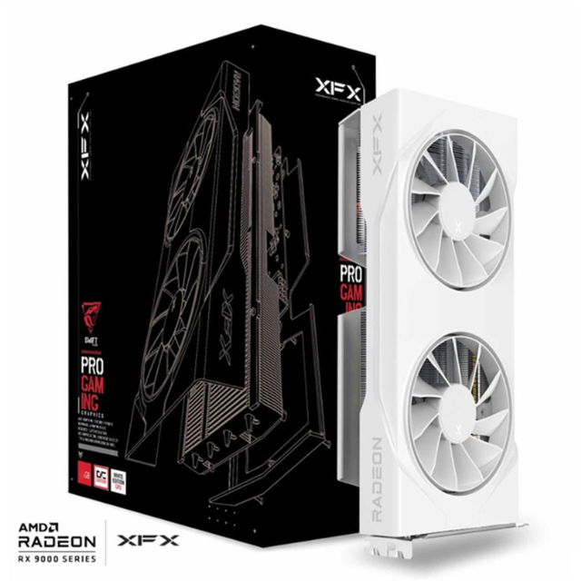 Tarjeta de Video XFX SWIFT RX 9060 XT OC WHITE GAMING / 8GB GDDR6 / 128-bit / DisplayPort / HDMI