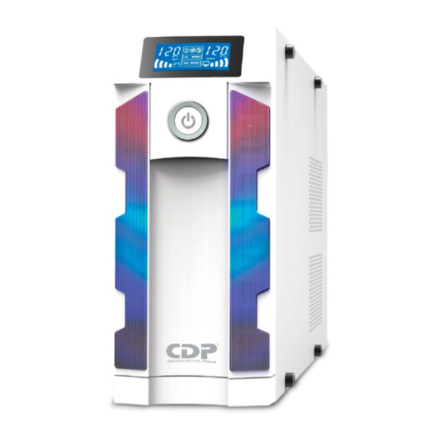 No Break CDP GSmart1516 1500VA 900W UPS Smart con AVR 16 Salidas, 8 Puertos USB-A, 2 Puertos USB-C, Pantalla LCD, Luz RGB, Voltaje 120V