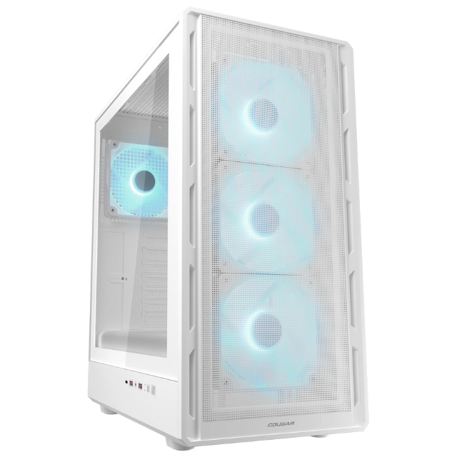 Gabinete Cougar Airface Pure PRO / RGB / Cristal Templado / Midi-Tower, Mini-ITX/Micro-ATX/ATX / USB 3.0/2.0 / Sin Fuente / 4 Ventiladores ARGB Instalados / BLANCO