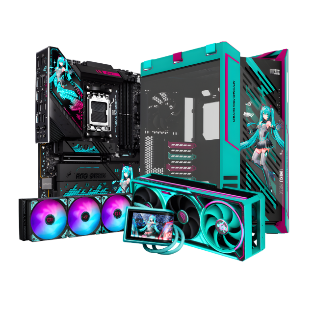 BUNDLE ASUS ROG X HATSUNE MIKU / GeForce RTX 5080 16GB / X870E-H GAMING WIFI7 / ENF.LIQUIDO ROG RYUO IV 360 ARGB / GABINETE ROG STRIX HELIOS II