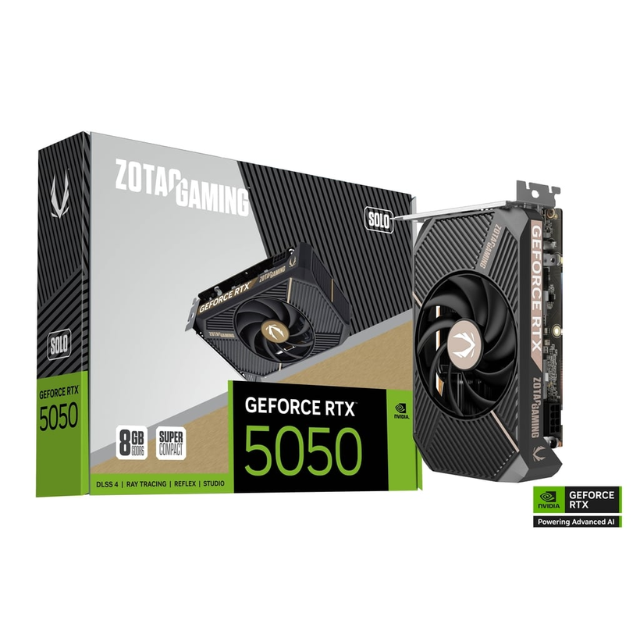 Tarjeta de Video ZOTAC RTX 5050 8GB SOLO / 8GB 128-bit GDDR6 / ZT-B50500G-10L