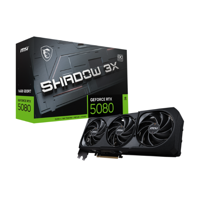 TARJETA DE VIDEO MSI GeForce RTX™ 5080 SHADOW 3X OC/16GB/ G5080-16S3C