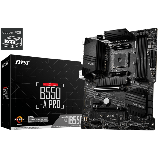 Tarjeta Madre MSI B550-A PRO / AM4 / AMD RYZEN 3000 SERIES / ATX