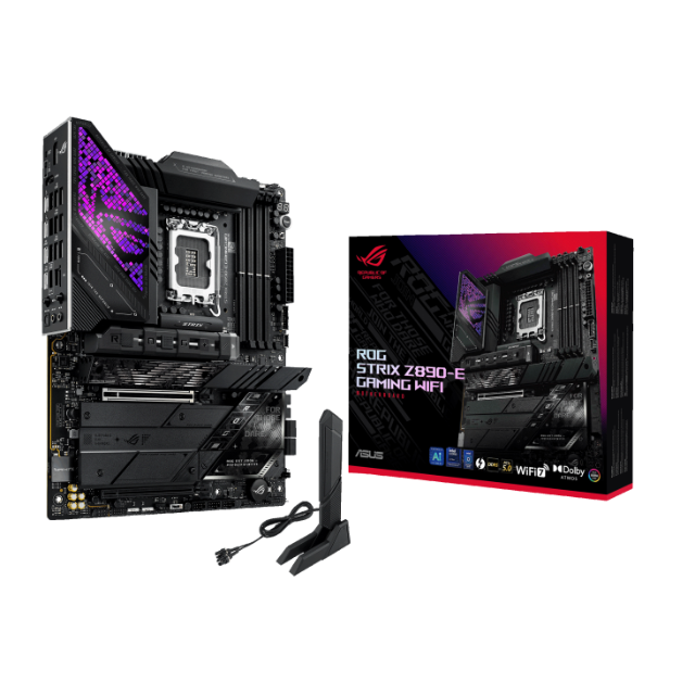 Tarjeta Madre ASUS ROG Strix Z890-E Gaming WiFi / LGA1851 / ATX / Intel® Core™ Ultra Series 2 Ready / DDR5 / WiFi 7 / 7XM.2 / Thunderbolt™ 4 / AI avanzado listo para PC / ROG STRIX Z890-E GAMING WIFI