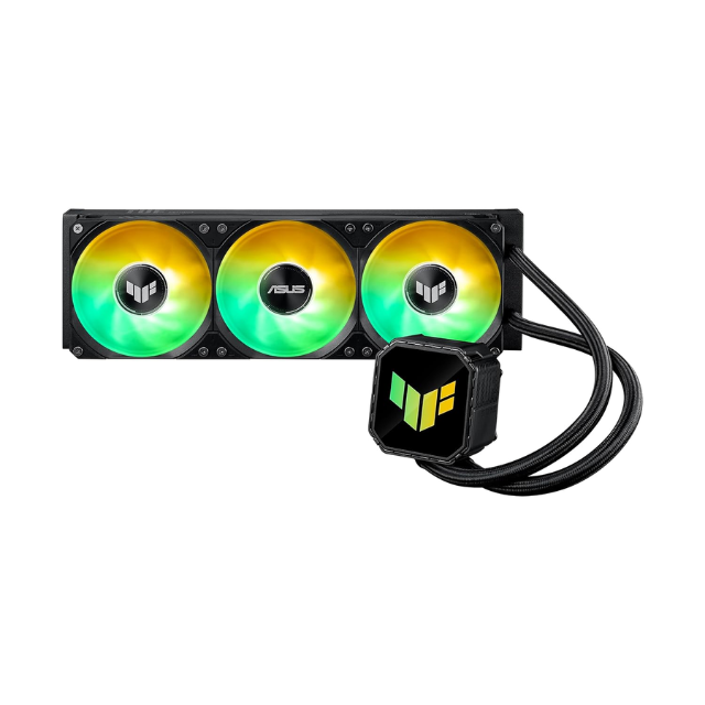 ASUS TUF Gaming LC III 360 ARGB AIO enfriador con triple ventiladores preinstalados e integrados diseñados para un alto flujo de aire y presión estática