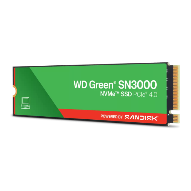 Unidad de Estado Sólido SSD WD Green SN3000 NVMe / 500GB / M.2 / 4100 MB/s Escritura / 5000 MB/s Lectura / PCI Express 4.0 / WDS500G4G0E-00CPS0