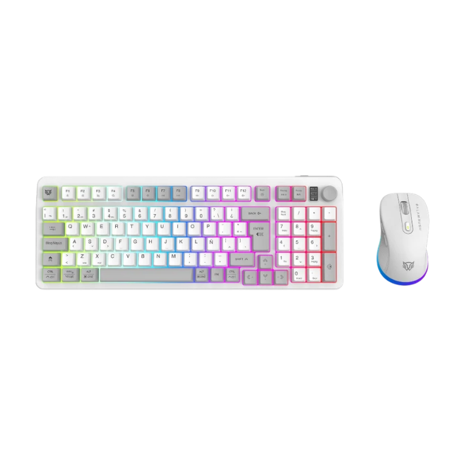 Combo Teclado + Mouse Inalámbrico | Squad Conquest Pro KG525 | Blanco