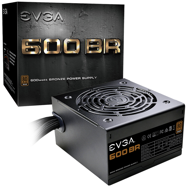 Fuente de poder 600W Certificacion 80+ Bronze EVGA 600BR 100-BR-0600-K1