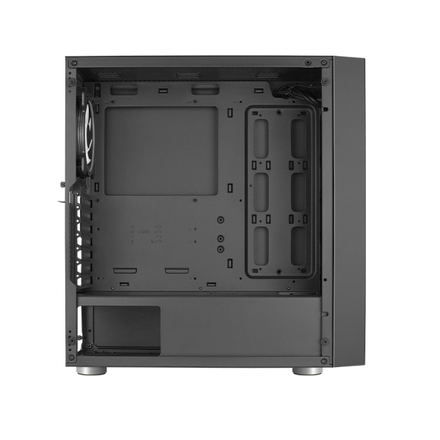 Gabinete AeroCool Skribble con Crstal Templado / ARGB / Midi-Tower, ATX/Micro-ATX/Mini-ITX / USB 3.0 / Sin Fuente / 3 Ventiladores RGB Instalados / Negro / SKRIBBLE-G-BK-V1