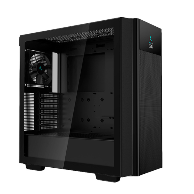 Gabinete DEEPCOOL CH510 MESH DIGITAL / Mini-ITX / Micro-ATX / ATX / E-ATX / Cristal Templado / Incluye 1 ventilador / Pantalla Incorporada para temperaturas GPU y CPU