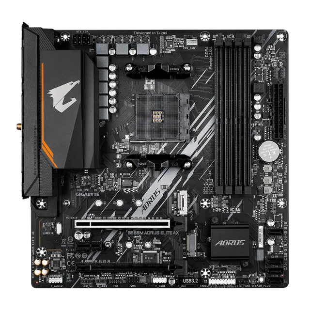 Tarjeta Madre Gigabyte B550M AORUS ELITE AX / AM4 / AMD RYZEN 5000 SERIES / ATX