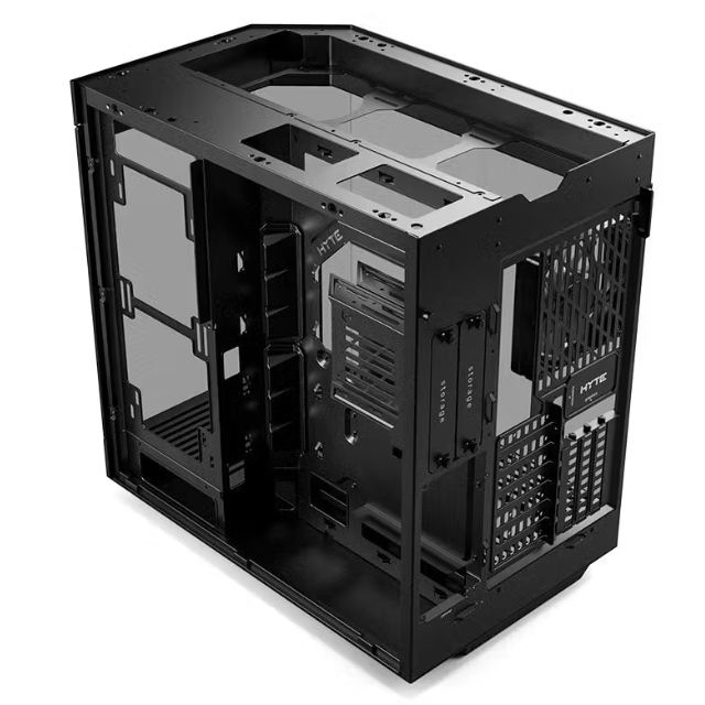 Gabinete HYTE Y60 / Mid-Tower ATX / 3x 120mm ventiladores pre instalados / Vidrio Templado panorámico de Doble cámara con Cable Elevador PCIE 4.0 Incluido / Color Negro / CS-HYTE-Y60-B