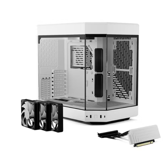 Gabinete HYTE Y60 / ATX / Cristal Templado Panorámico de Doble Cámara con Cable Vertical PCIE 4.0 incluido / White Snow / CS-HYTE-Y60-WW