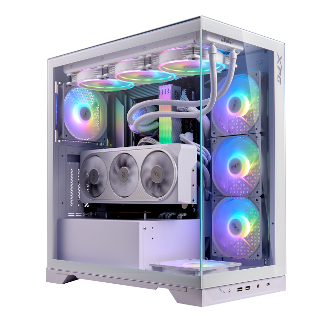 Gabinete XPG Invader X White / Cristal Templado / ATX / USB 3.2 / Audio HD / Incluye 5 Ventiladores / INVADERXMT-WHCWW