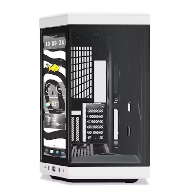 Gabinete Hyte Y70 Touch, Pantalla Touchscreen 4k/60Hz, Midtower, E-ATX, Blanco con Negro - CS-HYTE-Y70-BW-L