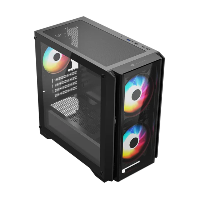 Gabinete Gamer Rush Balam Carbono Crystal 4000C / Micro-ATX / Mini-ITX / Negro / BR-938877