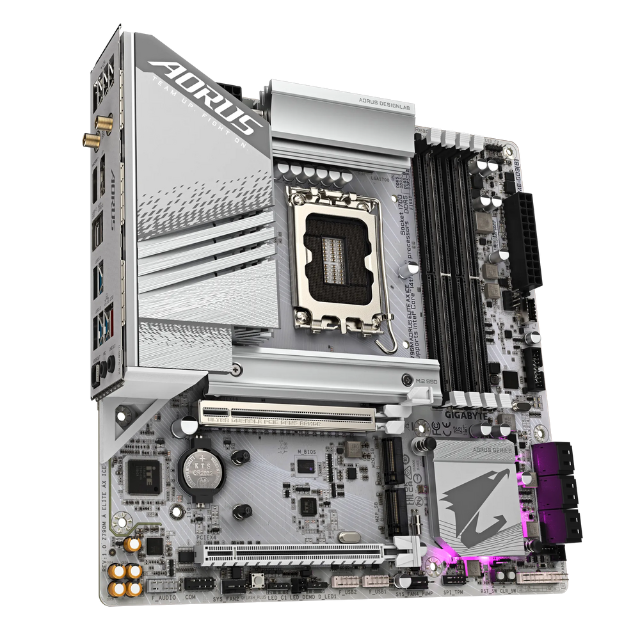 Tarjeta Madre Gigabyte Z790M AORUS Elite AX Ice / LGA1700 / Intel / Z790 / ATX / DDR5 / 4* M.2 / PCIe 5.0 / USB 3.2 / 2.5GbE LAN/Q-Flash Plus / Z790 AORUS Elite AX ICE