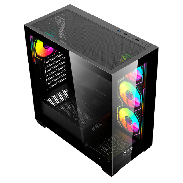 Gabinete Gamer Xzeal XZEAL YRDEN XZ-140 / 4 Ventiladores ARGB Incluidos / ATX / USB 3.0 / Panel Lateral y Frontal de Cristal Templado / Negro / XZCGB08B